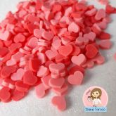 Confeitos de Biscuit Coração Vermelho Goiaba e Rosa