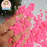 Apliques de Biscuit Confeitos Coração Rosa Pink 10 gramas