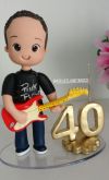 Topo de bolo 40 anos Guitarrista